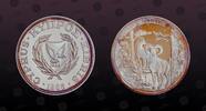 CYPRUS 1 Pound CYPRUS , KM# 59a , Silver, 1 Pound, 1986, Proof, World Wildlife Fund - Cyprian wild sheep. Nice toning! Coin in excellent condit -