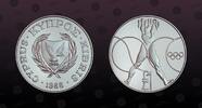 CYPRUS 1 Pound CYPRUS , KM# 61a , Silver, 1 Pound, 1988, Proof, Olympics - Symbols. Scarce proof! Coin housed in Original Mint capsule! Coin in -
