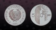 CYPRUS 50 Cents CYPRUS , KM# 60a , Silver, 50 Cents, 1988, Proof, Olympics - Symbols. Scarce in proof! Coin in excellent condition! -
