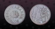 ESTONIA 10 Krooni ESTONIA, KM# 48 , Silver, 10 Krooni, 2008, Proof, Olympics - Torch and geometric patterns. Coin housed in Original Mint capsule -