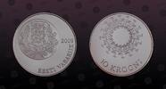 ESTONIA 10 Krooni ESTONIA, KM# 51 , Silver, 10 Krooni, 2009, Proof, Song and Dance Festival. Coin housed in Original Mint capsule! Coin in excelle -