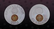 ESTONIA 50 Krooni ESTONIA, KM# 54 , Silver, 50 Krooni, 2010, Prooflike, Estonian Nature - with embedded piecie of limestone. Coin housed in Origin -