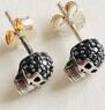 Ohrstecker Thomas Sabo 925er Sterling Silber Totenkopf schwarze Zirkonia gut