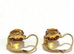 Ohrringe Ohrhänger 750er Roségold 18 Karat RG + Citrin achteckig-gerundet