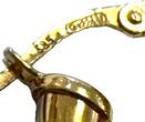 Ohrringe Creolen mit Einhänger 585er Gelbgold roter Lack Kugeln Herzen 14 Karat GG