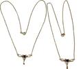 Collier / Kette 333er Gelbgold (8 Karat GG) + Saphir blau / Länge 40,5 cm -