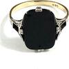 Antiker Ring Silber + 333er Gelbgold + Onyx Gr. 55,5 -