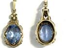 Anhänger Blautopas oval + 585er Gelbgold (14 Karat GG) 4,2 cm -