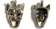Pendant Mask Devil 0.925 Sterling Silver 1,34 inches -