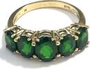 Ring Harry Ivens 5x Chromdopsid oval + 375er Gelbgold (9 Karat GG) Gr. 61 -