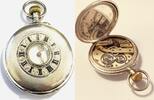 Deutschland Antike Taschenuhr Sprungdeckel 800 er Silber Spiral Breguet Taschenuhr mit Guckloch auf dem Sprungdeckel -