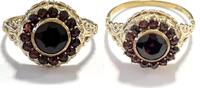 Vintage ausgefallener Granatring 333 er Gelbgold Gr. 59 -