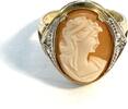 Goldring Gemme 2 Diamanten 333er Gelbgold und Weißgold Gr. 60,5 -