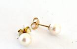 Perlenohrstecker 585 Ohrstecker mit Akoya Perle 6,2 mm 14 ct Gelbgold -