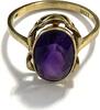 Ring Amethyst oval violett 333er Gelbgold / 8 Karat GG Gr. 56 -