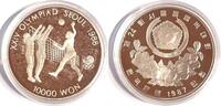 Südkorea 10.000 Won 24. Olympische Spiele - Volleyball - in Kapsel und mit Zertifikat -
