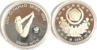 Südkorea 10.000 Won 24. Olympische Spiele Seoul 1988 - Turmspringen - in Kapsel und mit Zertifikat -