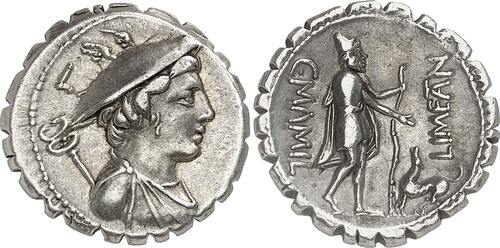 Romaines Denier Mamilius Limetanus (82) XF+