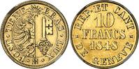 Suisse 10 francs 10 francs or 1848 Genève - 336 ex. - NGC UNC -