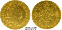 France Double Louis d'or Double Louis d'or aux 4L 1695 (G) Poitiers - Flan réformé - PCGS XF -