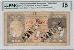 Billet 1943 Côte française des Somalis - Banque de lIndochine CHOICE FINE 15, VF 20 et VF 25