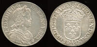 1/2 Ecu à la mèche courte 1643 A France Ludwig XIV. (1643-1715) Paris mint vz