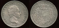 Italy - Sardinia 5 Lire 1828 Torino Carlo Felice 1821-1831.