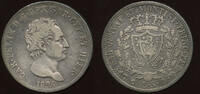 Italy - Sardinia 5 Lire 1826 Genua Carlo Felice 1821-1831.