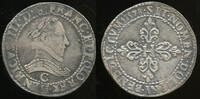 France Franc au col plat Henry III of France, 1574-1589. -