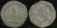 France Franc au col plat Henry III of France, 1574-1589. -