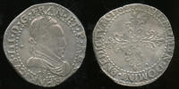 France 1/2 Franc au col plat Henry III of France, 1574-1589. -