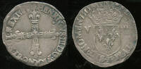 France 1/8 d'Ecu Henry III of France, 1574-1589. -