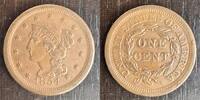 USA ONE CENT 1854 TETE DE LA LIBERT&Eacute; - 10,72G  255.22 US$  +  23.20 US$ shipping