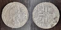 FRANCE DEMI ECU AUX 8L 1691 H LA ROCHELLE LOUIS XIV 1643-1715 -13,62G  1,276.11 US$  +  34.80 US$ shipping