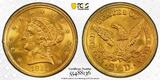 US $2 1/2 Secure 1857 Liberty Head $2.5 PCGS MS66