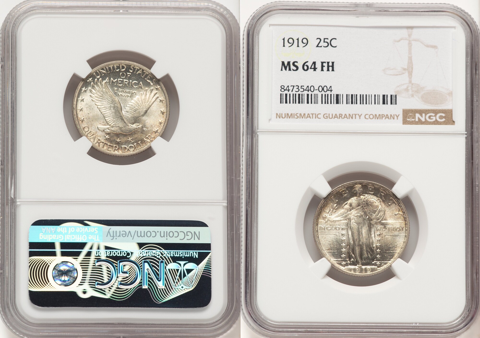 US 25C 1919 Standing Liberty Quarter NGC MS64 | MA-Shops