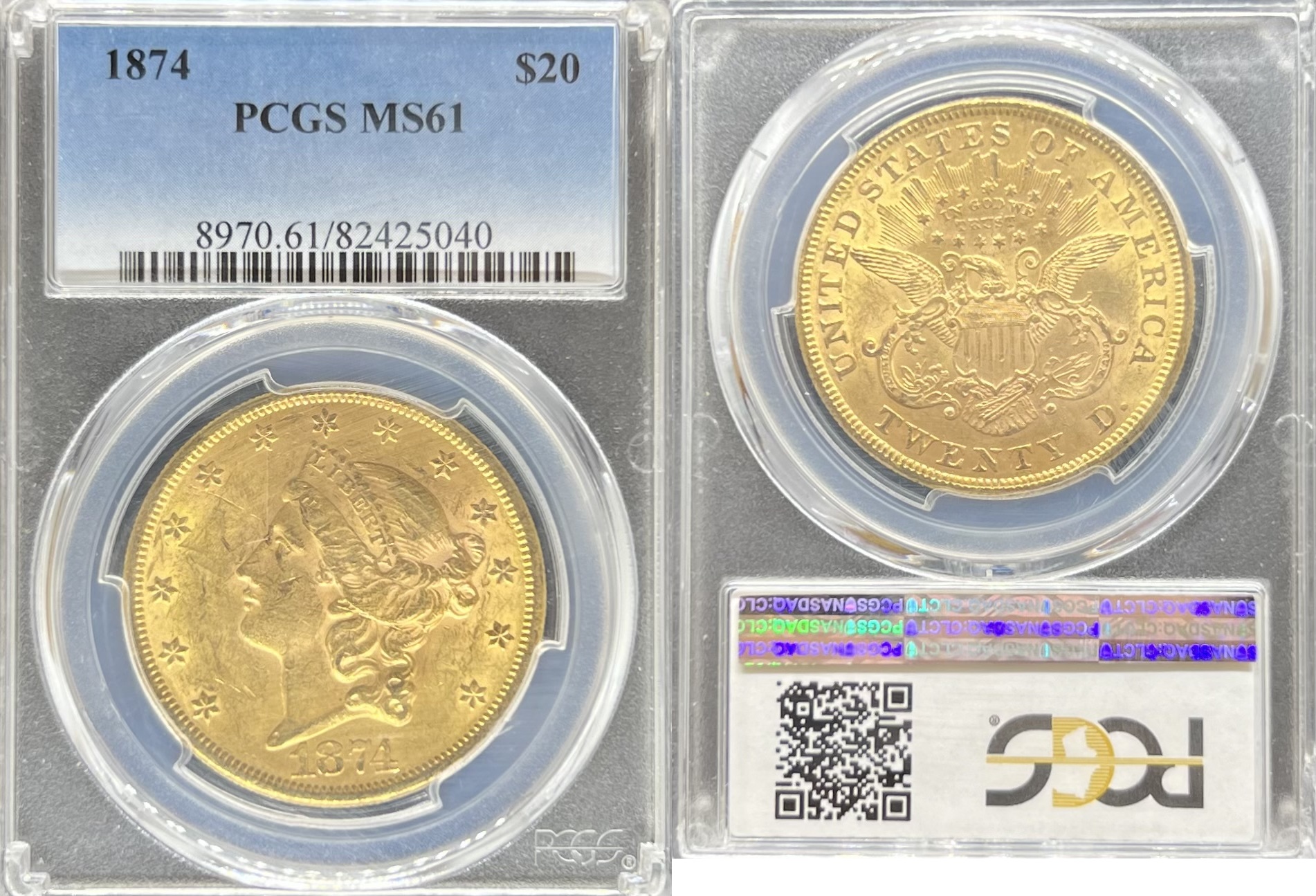 Liberty'sページ US $20 Liberty 1874 Liberty Head $20 PCGS MS61 | MA-Shops