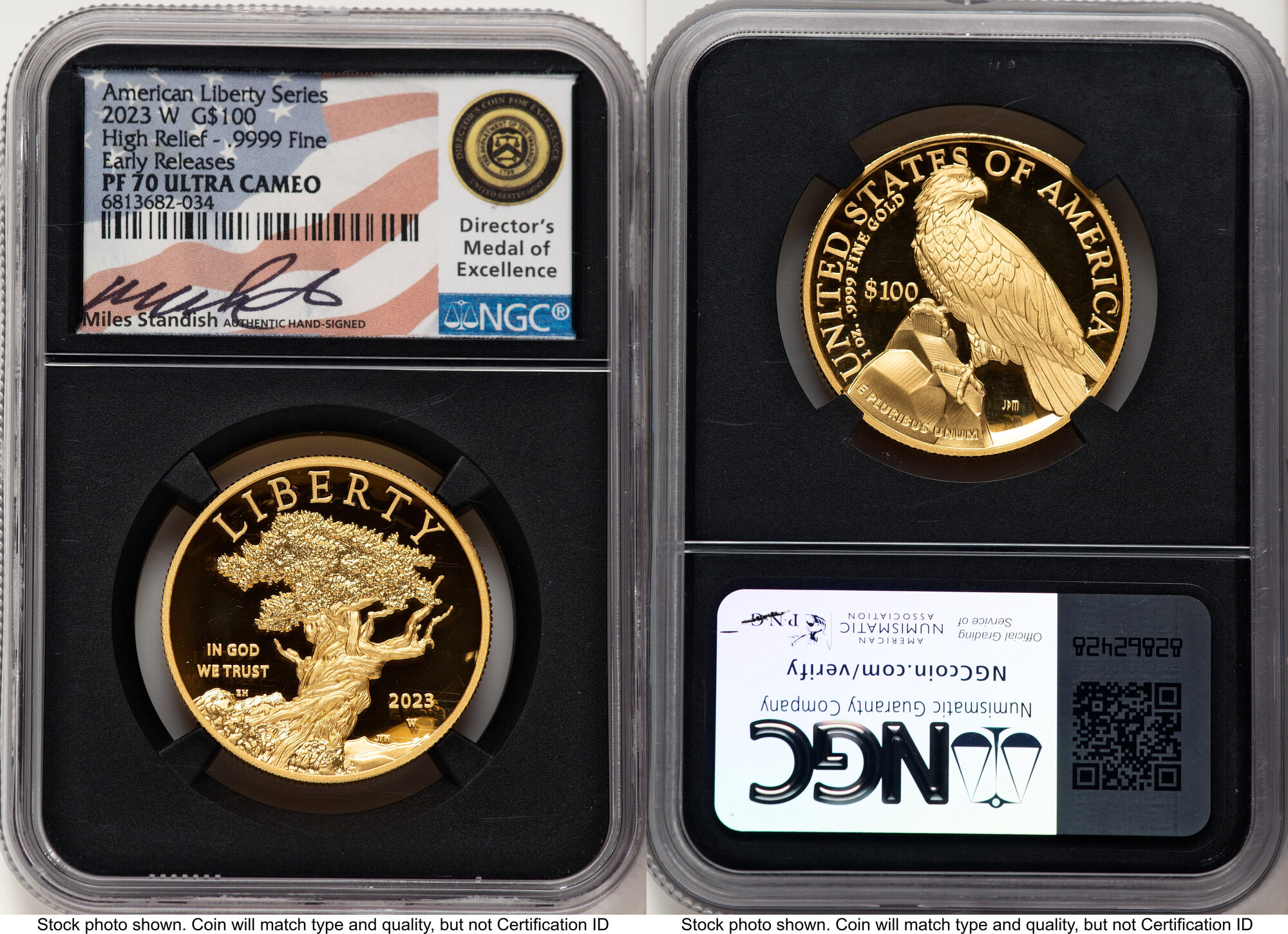 World Coins and Other 2023-W G$100 American Liberty High Relief NGC MS70 |  MA-Shops