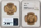 US 1880 Liberty Head $20 NGC MS61