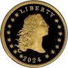 World Coins and Other 2024-(W) Gold 230th Anniversary Flowing Hair Medal Blue Gradient -
