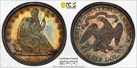 1/2 Dollars 50C CAC 1870 Liberty Seated Half Dollar PCGS MS65