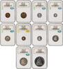 Weltmünzen 1867 Complete Proof Set of Minor and Silver Coinage -