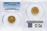 Goldmünzen $3 Princess 1854-D Three Dollar PCGS AU50
