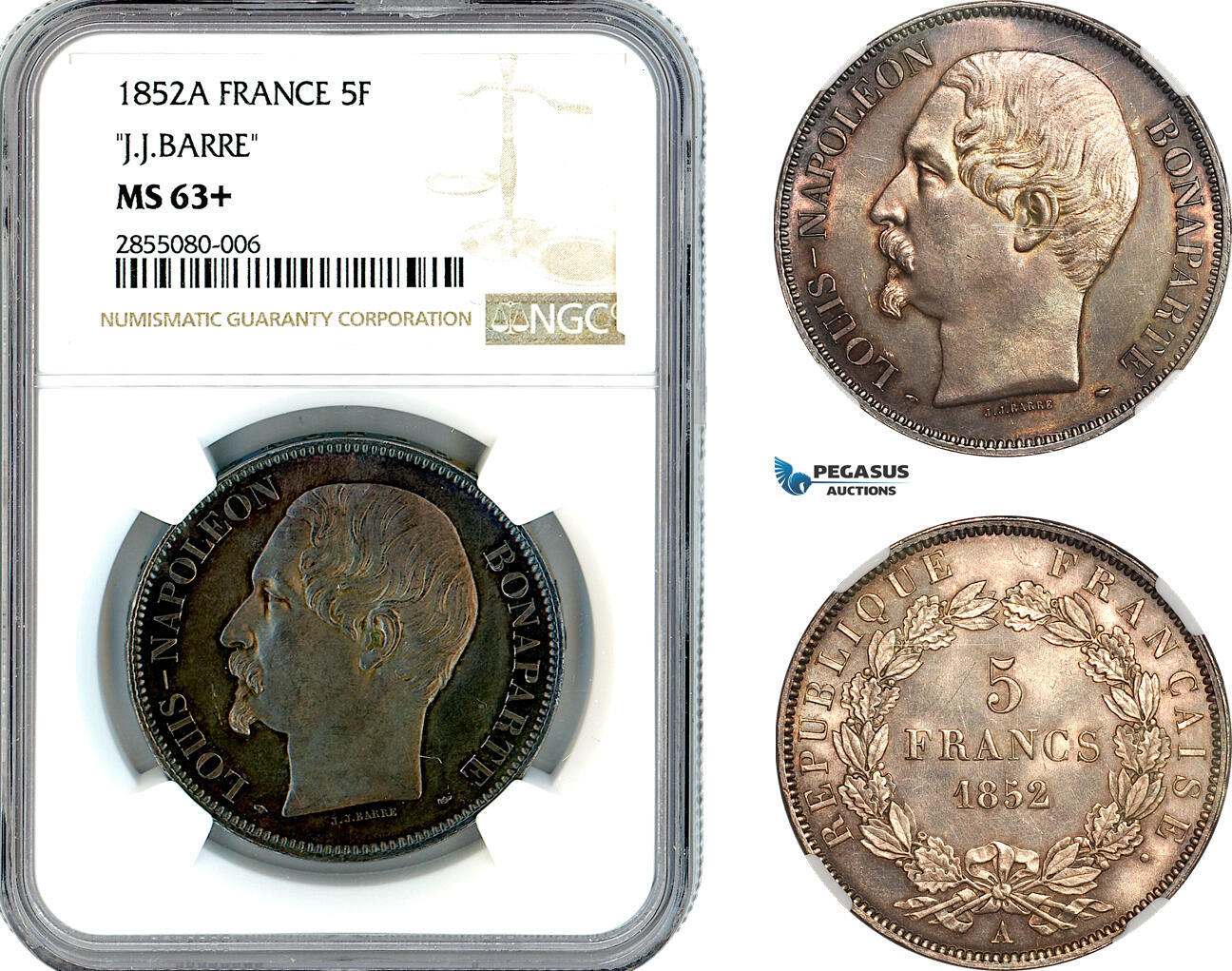 France 5 Francs 1852 NGC MS63+ | MA-Shops