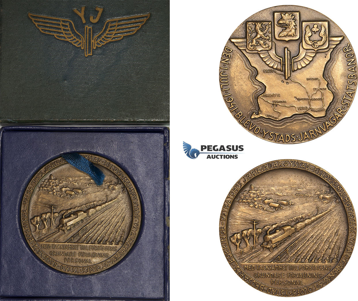 Sweden Bronze Medal 1941 Train, Malmö – Ystad Railroad, In original box ...