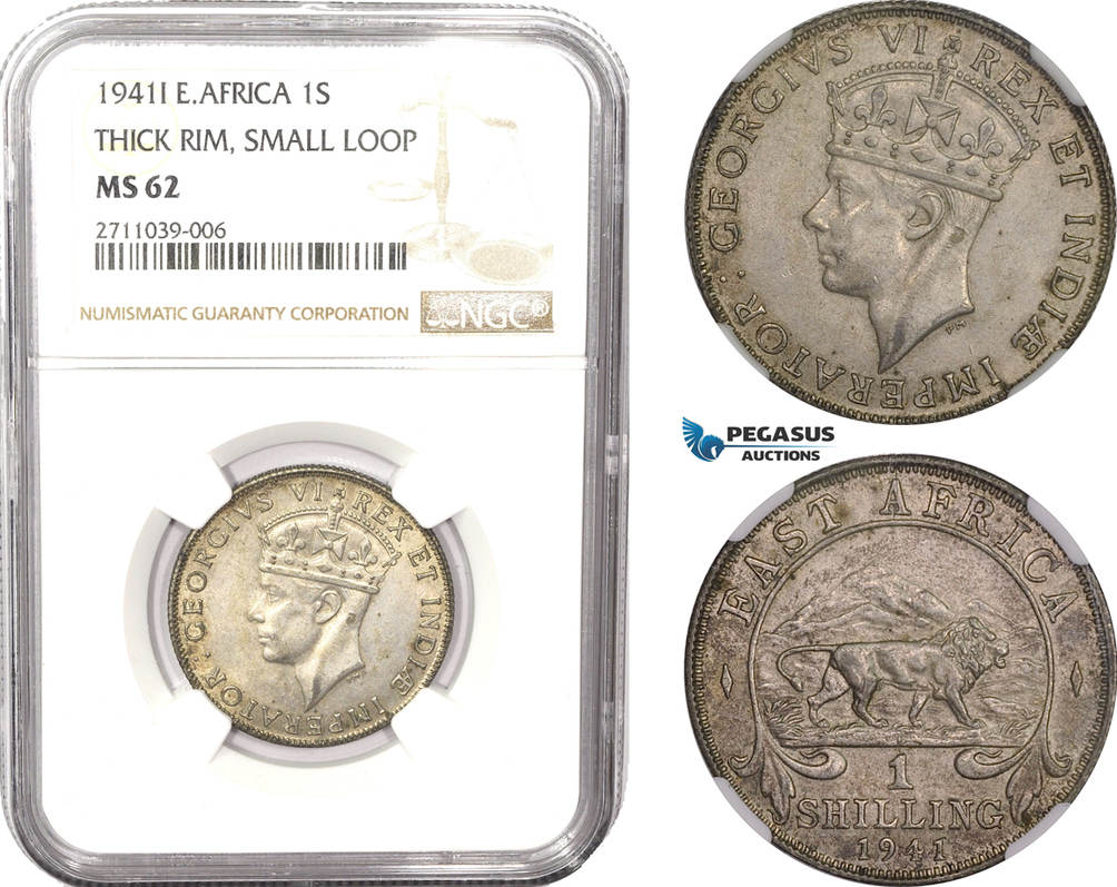 East Africa 1 Shilling 1941 George VI NGC MS62 | MA-Shops