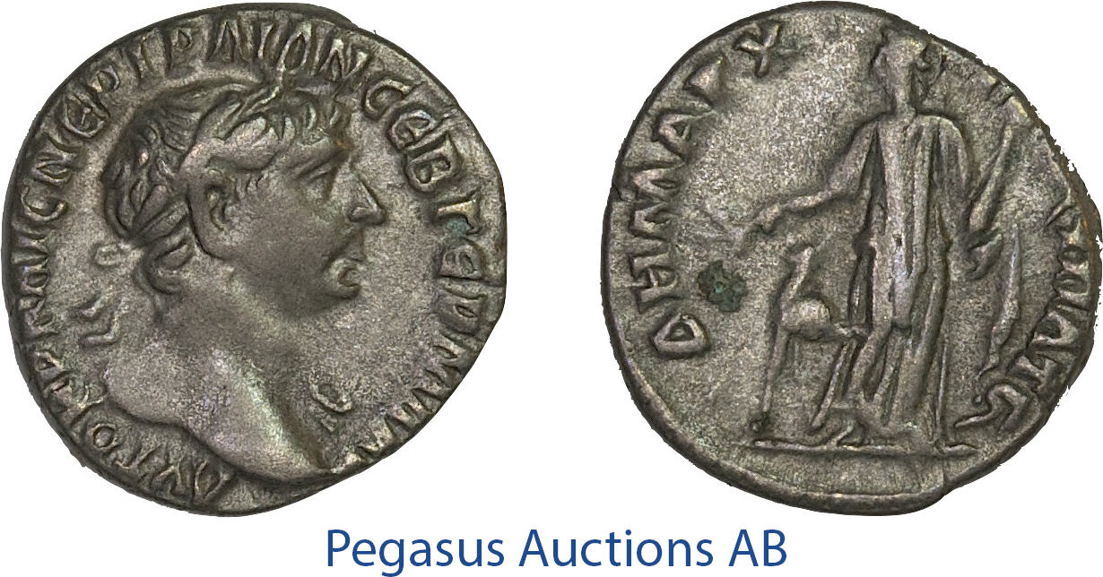 Roman Provincial AR Drachm Arabia Patraea, Bostra, Trajan (98-117 AD)