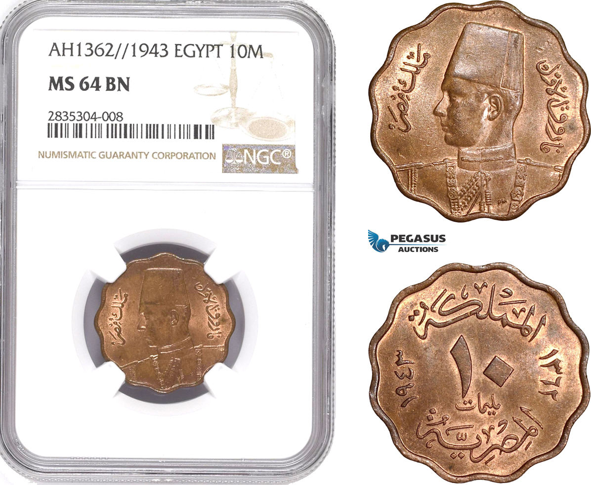 1943 Egypt 10 Milliemes