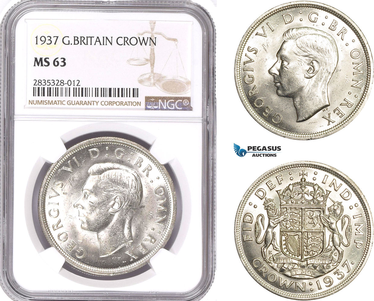 Great Britain Crown 1937 George VI NGC MS63 | MA-Shops