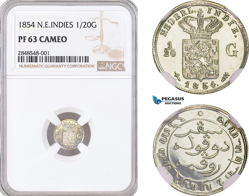 Netherlands East Indies 1/20 Gulden 1854 NGC PF63 | MA-Shops